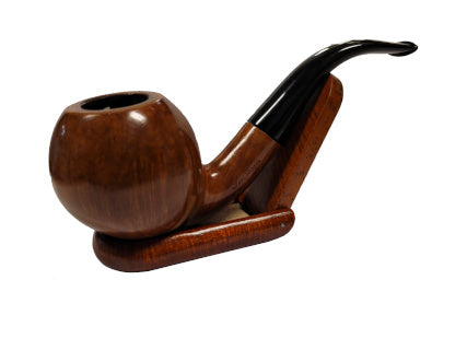 Italian Estates: Ser Jacopo Domina 98 Sandblasted Bent Pot with Silver  (049) Tobacco Pipe