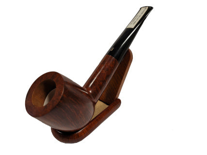 Italian Estates: Ser Jacopo Domina 98 Sandblasted Bent Pot with Silver  (049) Tobacco Pipe