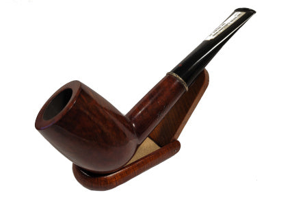 Italian Estates: Ser Jacopo Domina 98 Sandblasted Bent Pot with Silver  (049) Tobacco Pipe