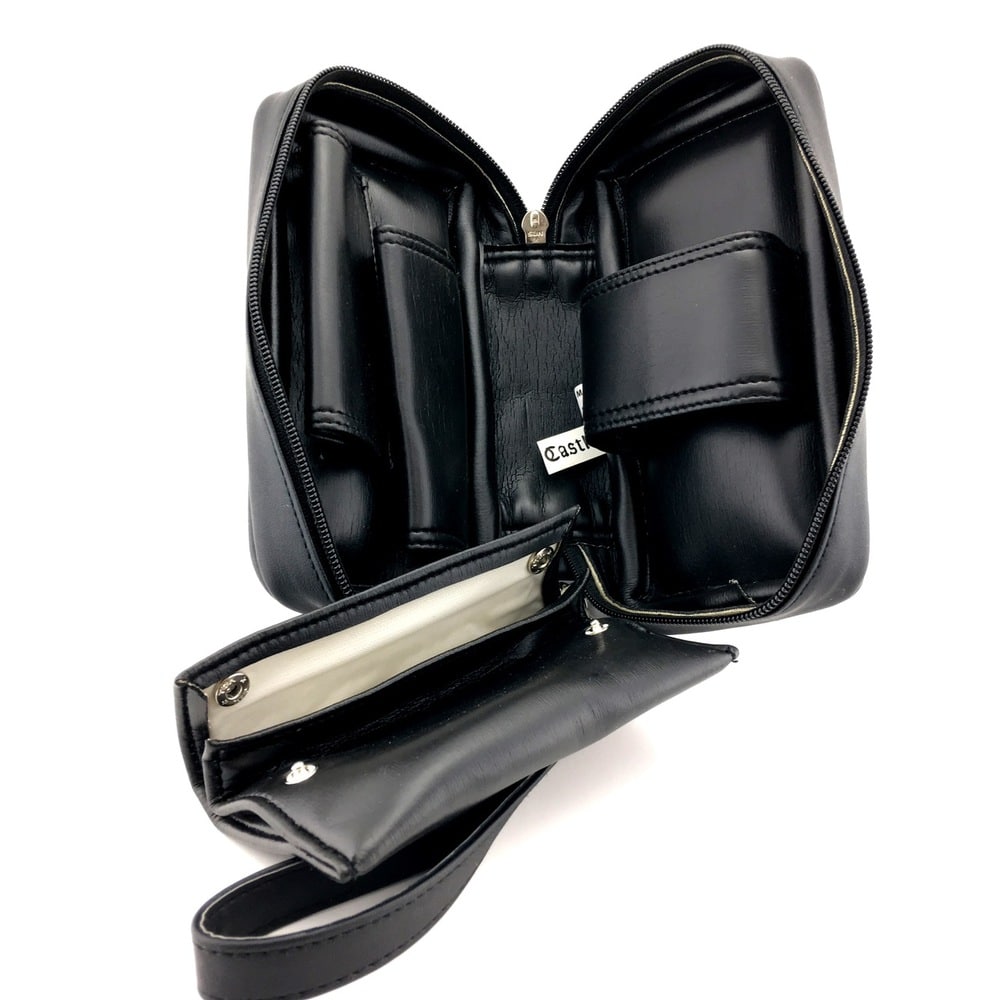 Castleford Blk Pipe & Tobacco Pouch Snap