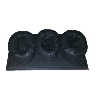 KU Design Black Leather 3 Pipe Rest