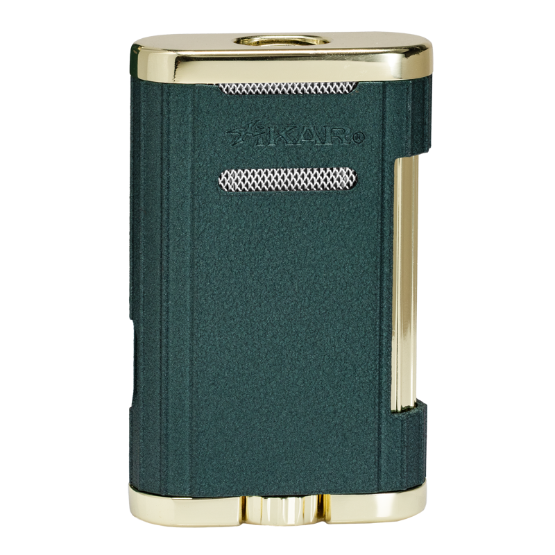 Xikar® Allume 3 Table Lighter Green & Gold