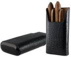 Brizard & Co.  Croco 3 Cigar Case Black