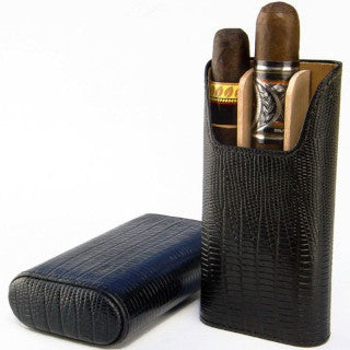 Brizard & Co.  Lizard Cigar Case Black