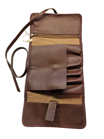 Brown Rollup Pipe and accessory Pouch