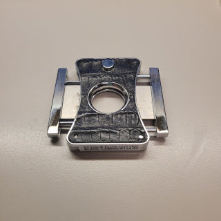 Brizard & Co. Elite Series Cigar Cutter - Black Caiman and Blue Leather
