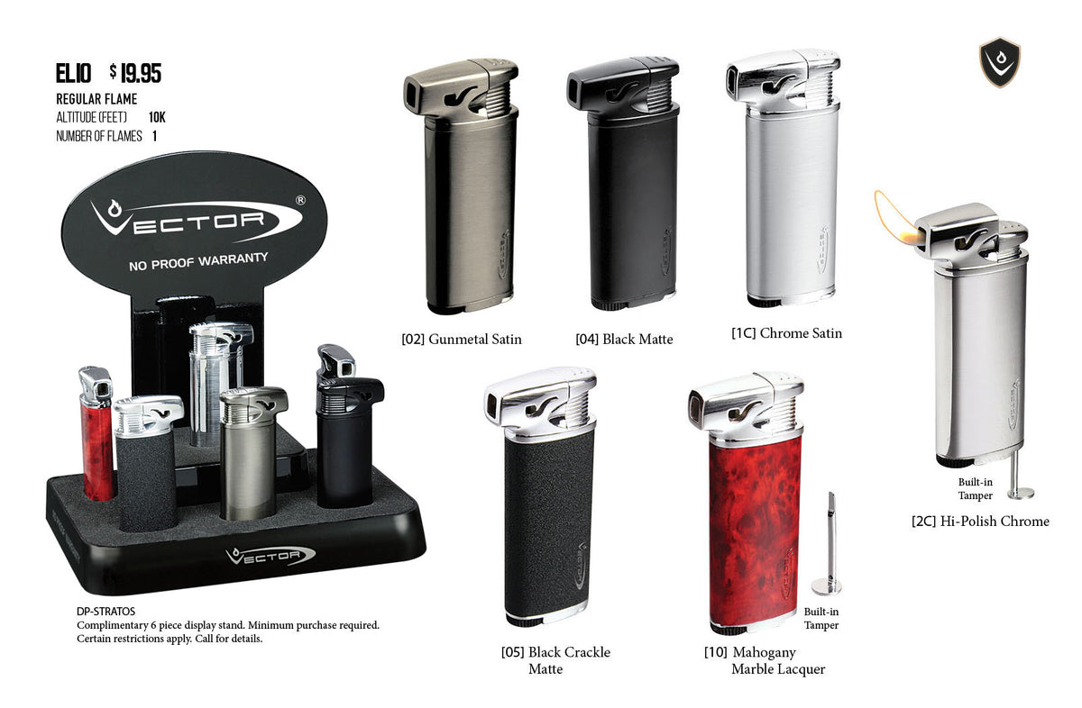 Vector ELIO Black Matte Pipe Lighter